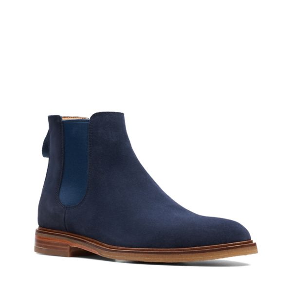 Clarks Mens Clarkdale Gobi Chelsea Boots Navy | UK-7539612